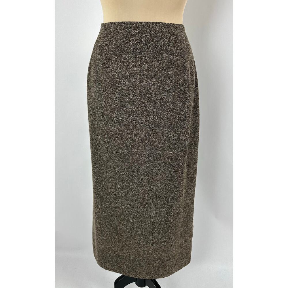 Vintage Briggs Size 10 Brown Textured Maxi Ankle Long Skirt Academia Minimalist